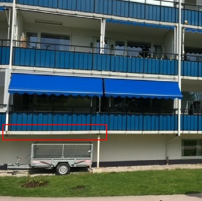 Utredning samt åtgärdsförslag på balkong efter sättningsskada i ett flerbostadshus.